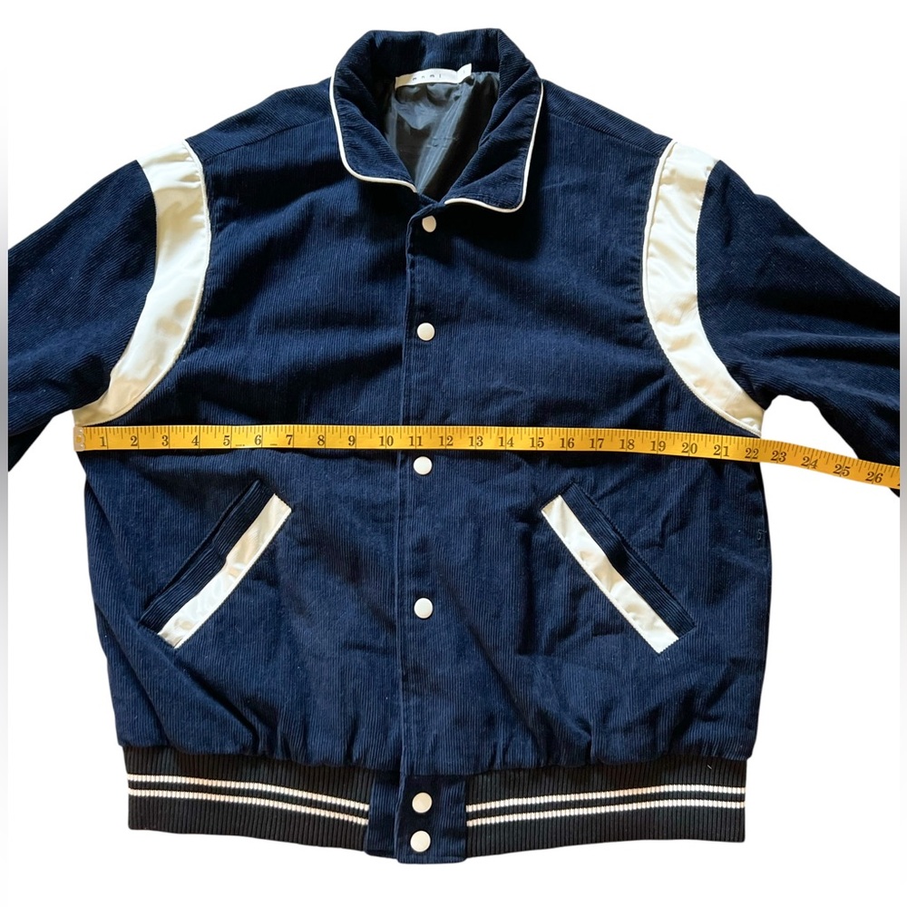 mnml Teddy Corduroy Bomber Varsity Jacket, Size L - Picture 13 of 14